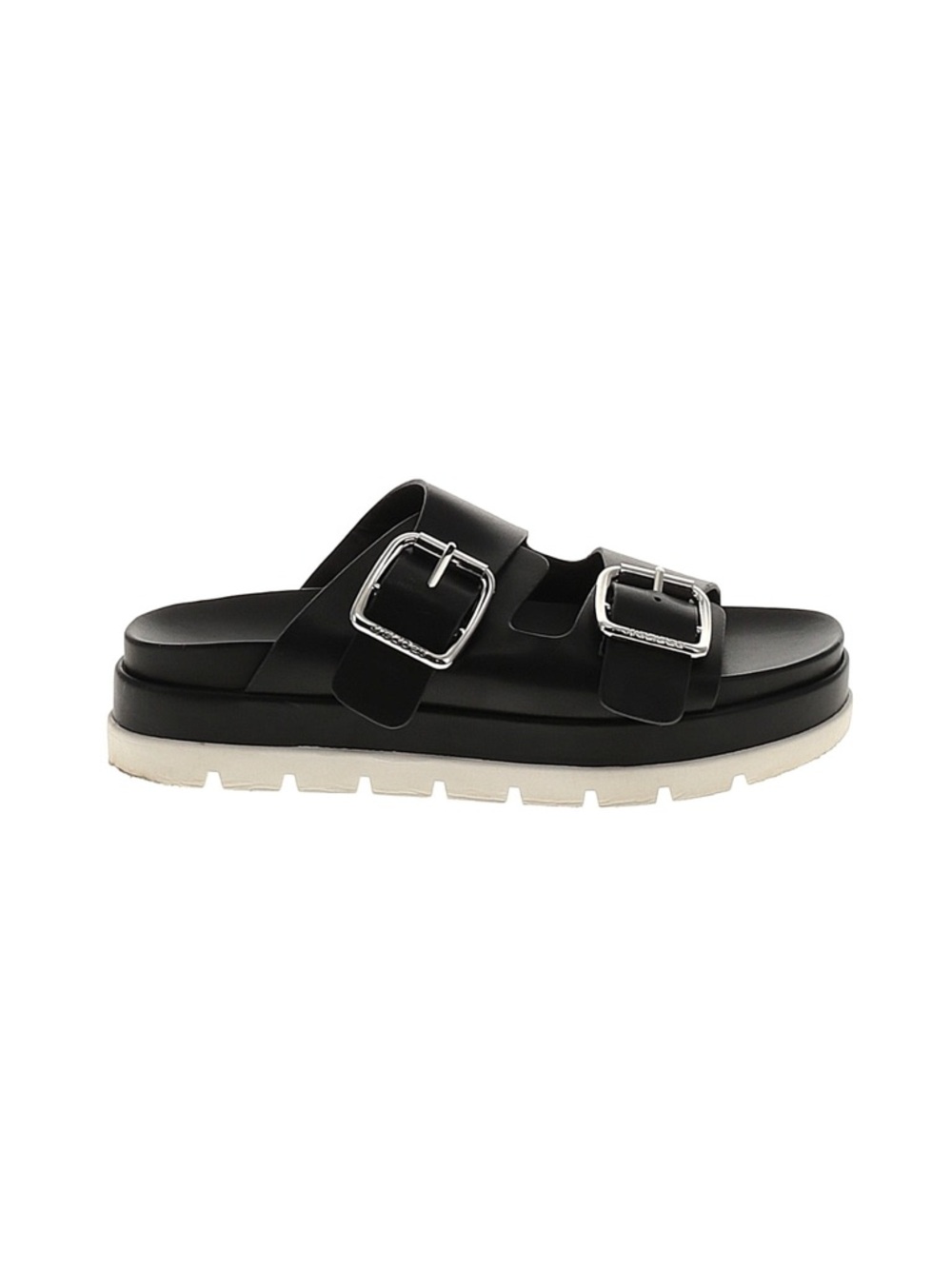 J/SLIDES Black leather Sandals